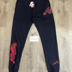 Pro Standard MLB Atlanta Braves Stacked Patch Navy Sweatpants Size 2XL